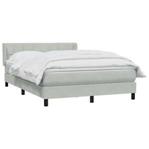 vidaXL Sommier &agrave; lattes de lit et matelas gris clair 160x210cm velours