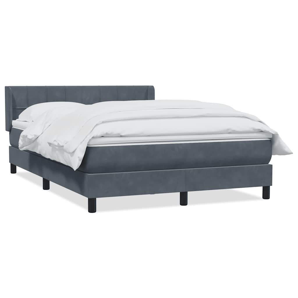 vidaXL Boxspring met matras fluweel donkergrijs 160x210 cm grijs, foto 3
