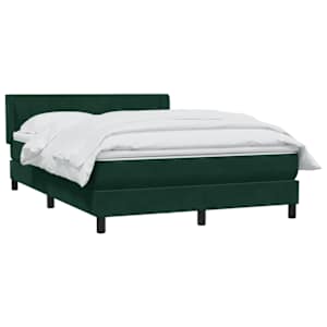 vidaXL kontinentalseng med madras 160x210 cm fl&oslash;jl m&oslash;rkegr&oslash;n
