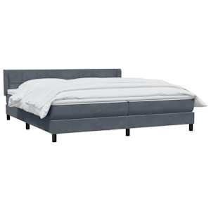 vidaXL kontinentalseng med madras 180x210 cm fl&oslash;jl m&oslash;rkegr&aring;
