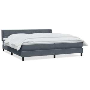 Box spring postel s matrací tmavě šedá 200x210 cm samet - obrázek 2