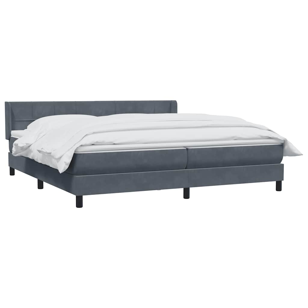 Thumbnail - vidaXL Boxspringbett mit Matratze Dunkelgrau 200x210 cm Samt