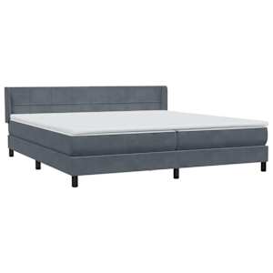 Box spring postel s matrací tmavě šedá 200x210 cm samet - obrázek 4