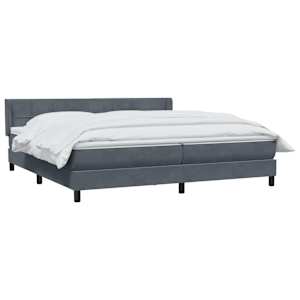vidaXL Sommier &agrave; lattes de lit et matelas gris fonc&eacute; 200x210cm velours