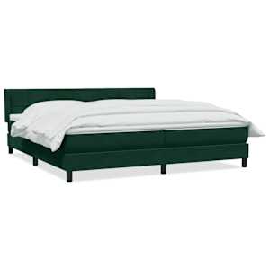 Box spring postel s matrací tmavě zelená 200x210 cm samet - obrázek 2