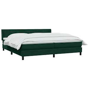 Box spring postel s matrací tmavě zelená 200x210 cm samet - obrázek 3
