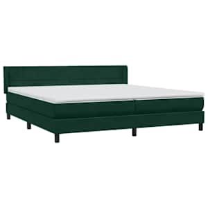 Box spring postel s matrací tmavě zelená 200x210 cm samet - obrázek 4