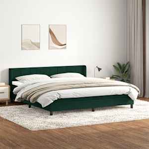 Box spring postel s matrací tmavě zelená 200x210 cm samet - obrázek 1