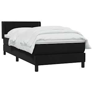 vidaXL Sommier &agrave; lattes de lit avec matelas noir 80x220 cm velours