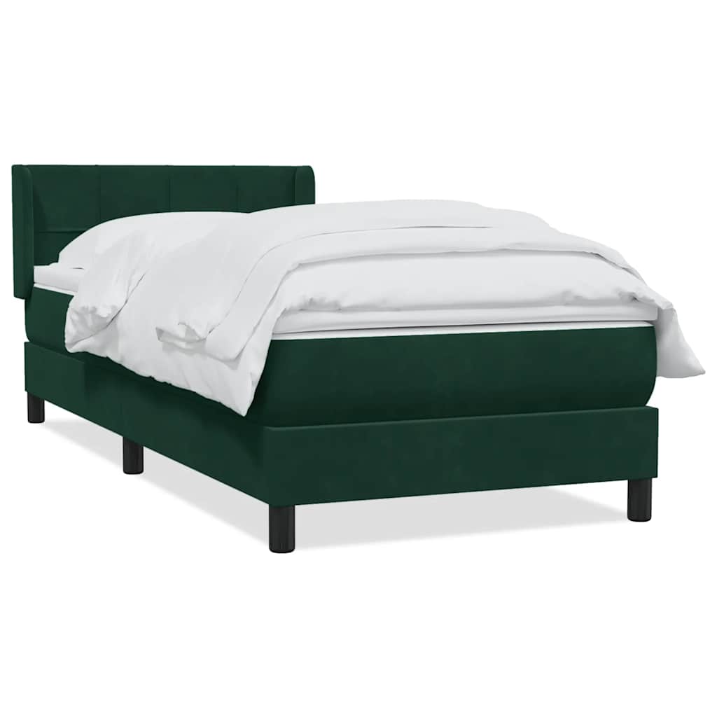 vidaXL Boxspring met matras fluweel donkergroen 80x220 cm groen, foto 3