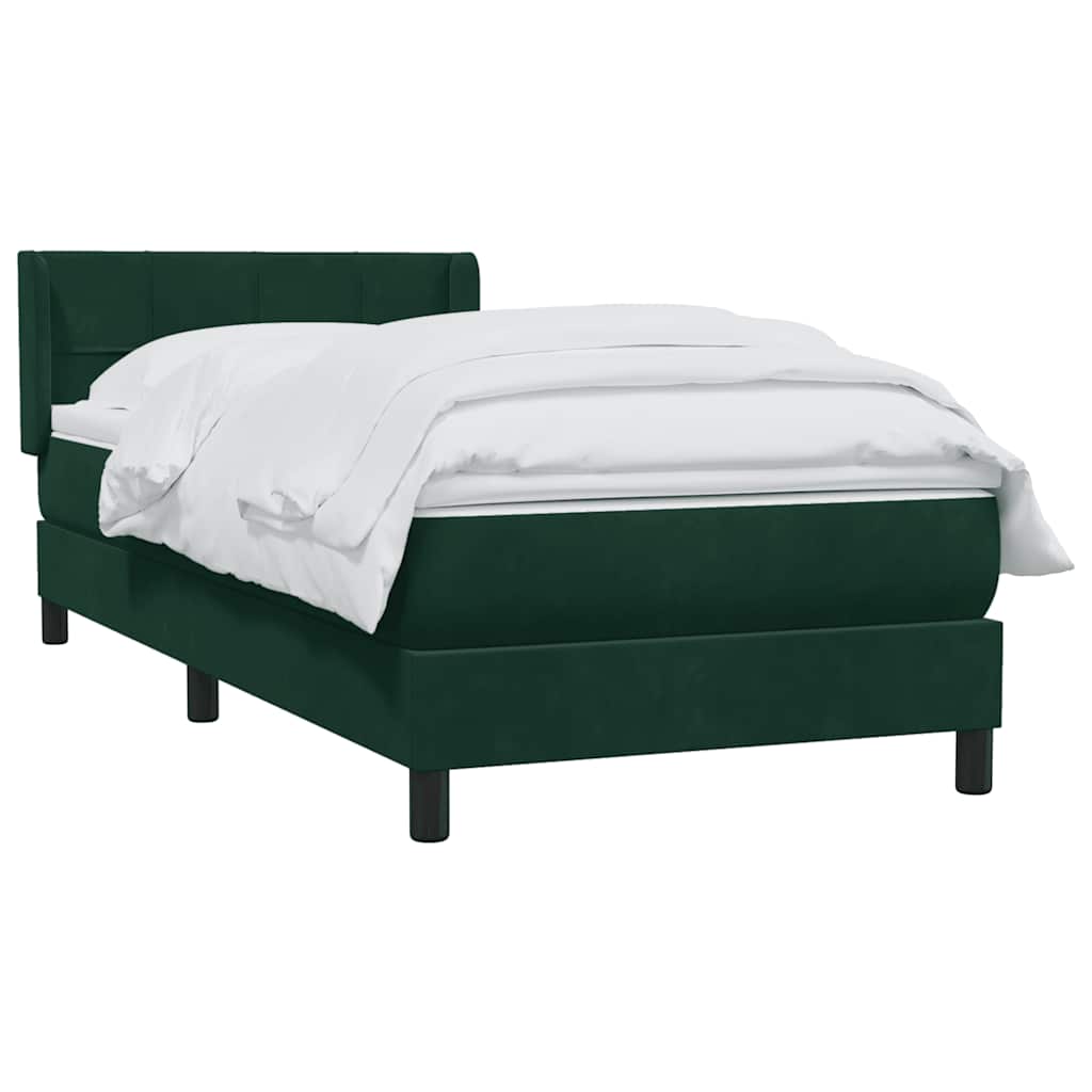vidaXL Boxspring met matras fluweel donkergroen 80x220 cm groen, foto 2