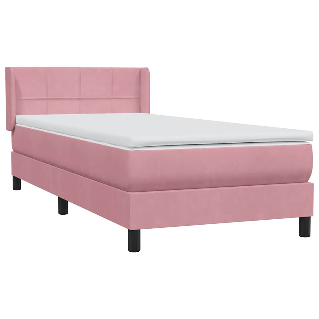 vidaXL Boxspring met matras fluweel roze 80x220 cm, foto 4