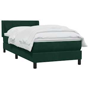 Box spring postel s matrací tmavě zelená 100x220 cm samet - obrázek 3