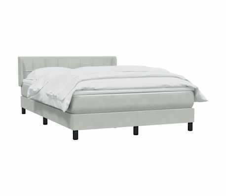 vidaXL Sommier &agrave; lattes de lit et matelas gris clair 160x220cm velours