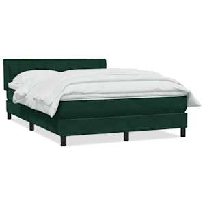 Box spring postel s matrací tmavě zelená 160x220 cm samet - obrázek 2