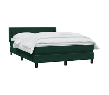 vidaXL Sommier &agrave; lattes de lit et matelas vert fonc&eacute; 160x220cm velours