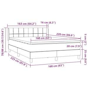 Box spring postel s matrací tmavě zelená 160x220 cm samet - obrázek 12