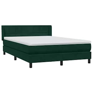 Box spring postel s matrací tmavě zelená 160x220 cm samet - obrázek 4