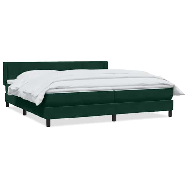 vidaXL Box Vedruvoodi madratsiga Tumeroheline 180x220 cm samet