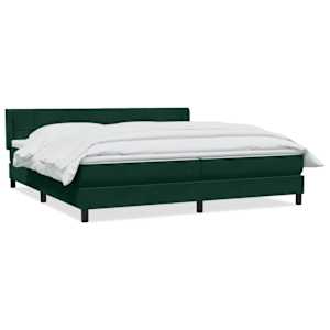 Box spring postel s matrací tmavě zelená 180x220 cm samet - obrázek 2