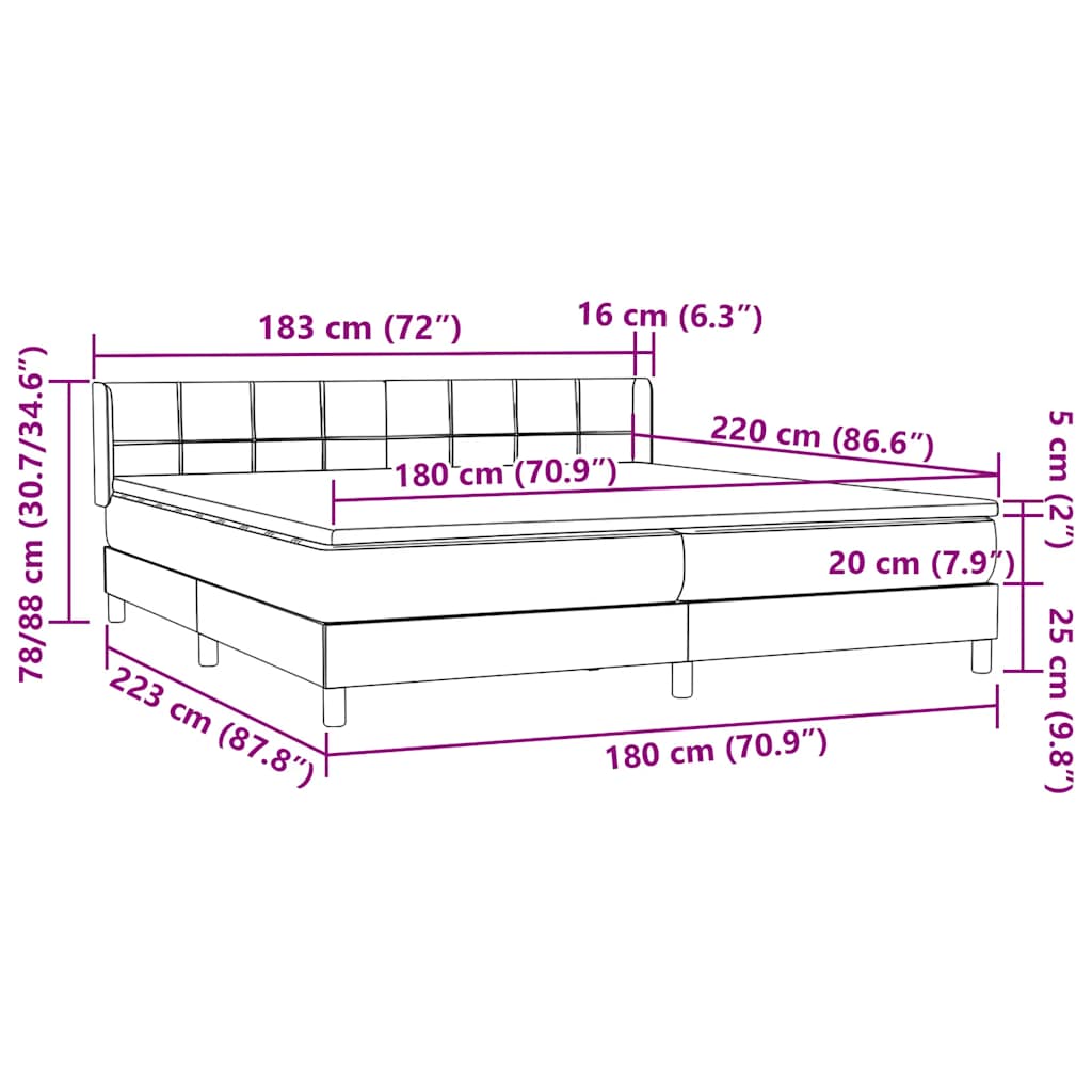 Łóżko typu Box Spring z materacem różowe 180x220 cm aksamitne