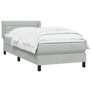 Box spring postel s matrací světle šedá 80x210 cm samet - obrázek 3