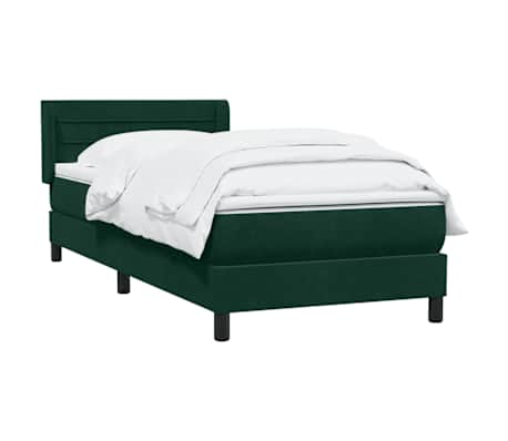 vidaXL Sommier &agrave; lattes de lit et matelas vert fonc&eacute; 100x210cm velours