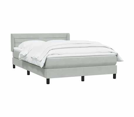 vidaXL Sommier &agrave; lattes de lit et matelas gris clair 140x210cm velours