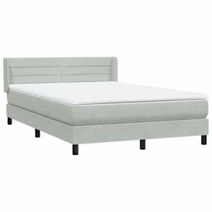 Box spring postel s matrací světle šedá 140x210 cm samet - obrázek 4