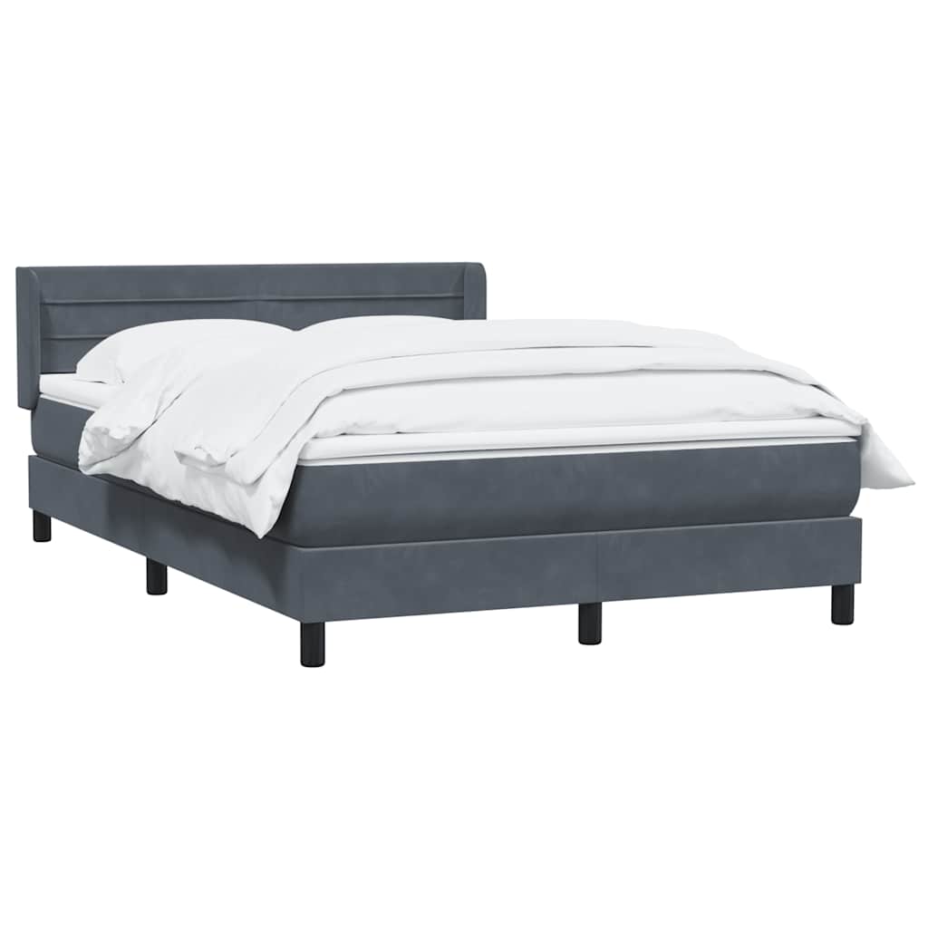 Thumbnail - vidaXL Boxspringbett mit Matratze Dunkelgrau 140x210 cm Samt