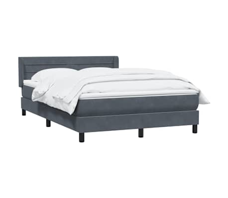 vidaXL Sommier &agrave; lattes de lit et matelas gris fonc&eacute; 140x210cm velours