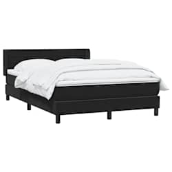 vidaXL Boxspringbett mit Matratze Schwarz 140x210 cm Samt