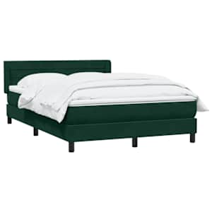 vidaXL Sommier &agrave; lattes de lit et matelas vert fonc&eacute; 140x210cm velours