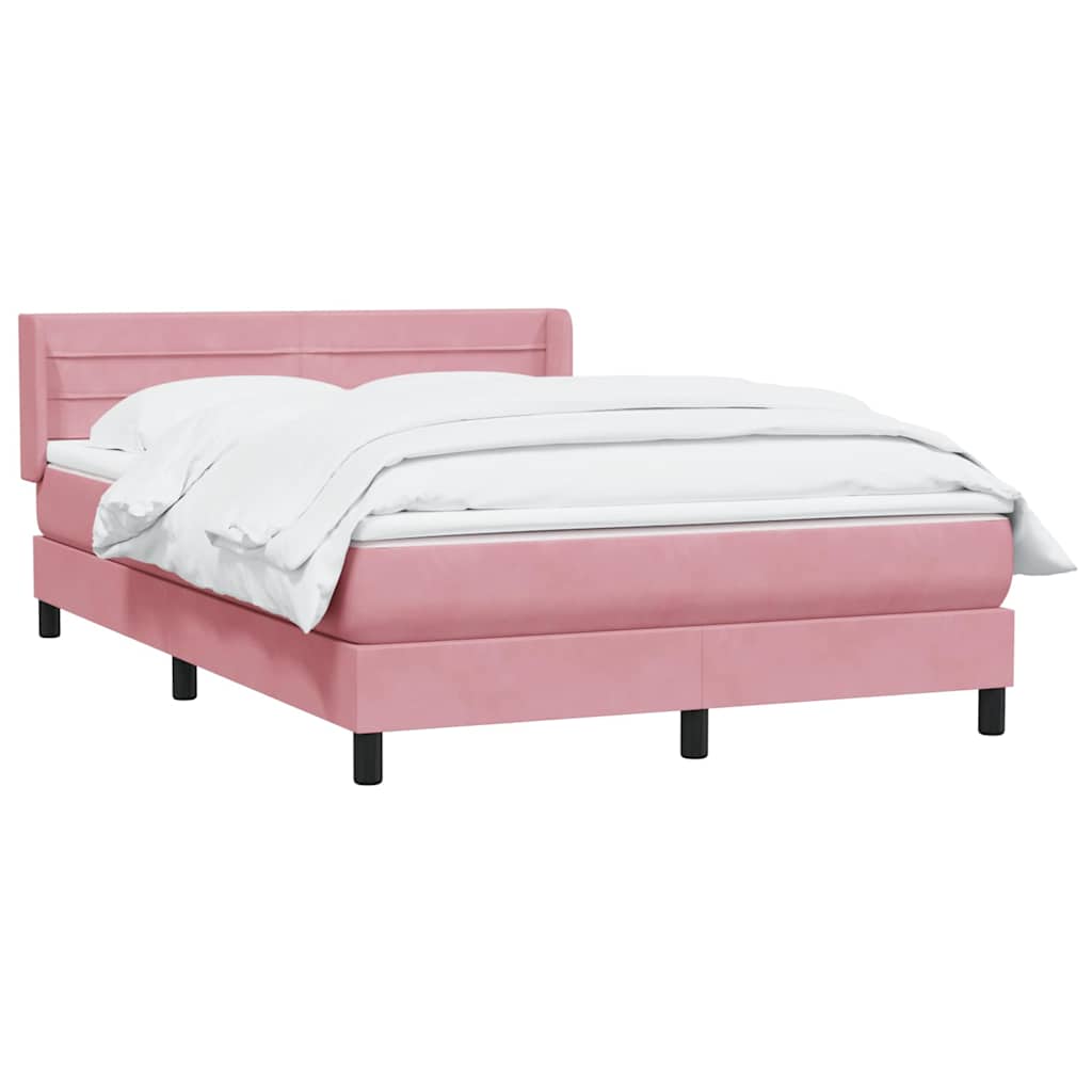 Thumbnail - vidaXL Boxspringbett mit Matratze Rosa 140x210 cm Samt