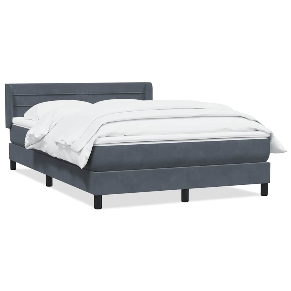 vidaXL Box spring postel s matrací tmavě šedá 160x210 cm samet