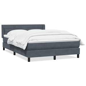Box spring postel s matrací tmavě šedá 160x210 cm samet - obrázek 2