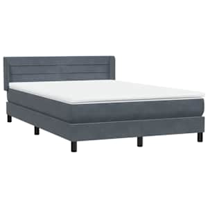 Box spring postel s matrací tmavě šedá 160x210 cm samet - obrázek 4
