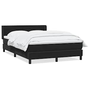 vidaXL kontinentaalvoodi madratsiga, must, 160x210 cm, samet