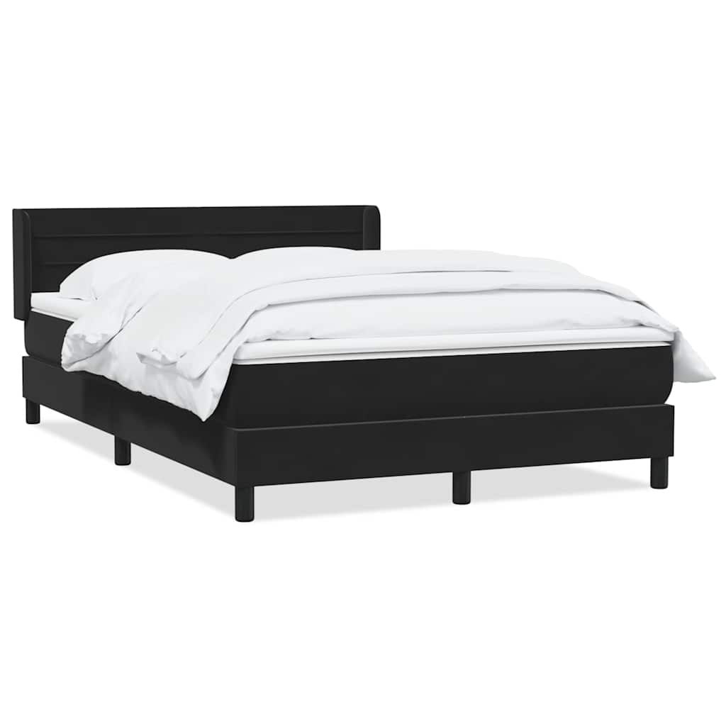vidaXL Boxspring met matras fluweel zwart 160x210 cm, foto 3
