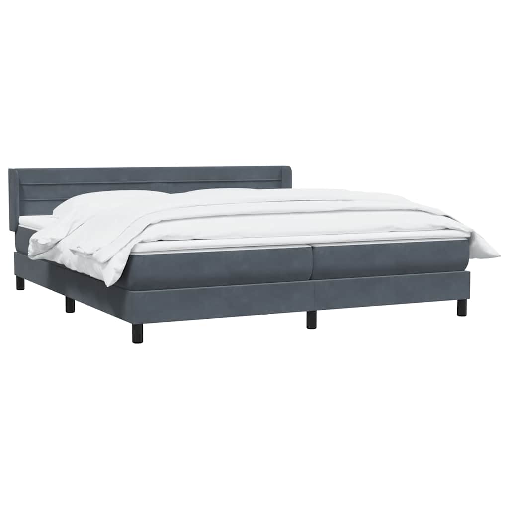 Thumbnail - vidaXL Boxspringbett mit Matratze Dunkelgrau 180x210 cm Samt