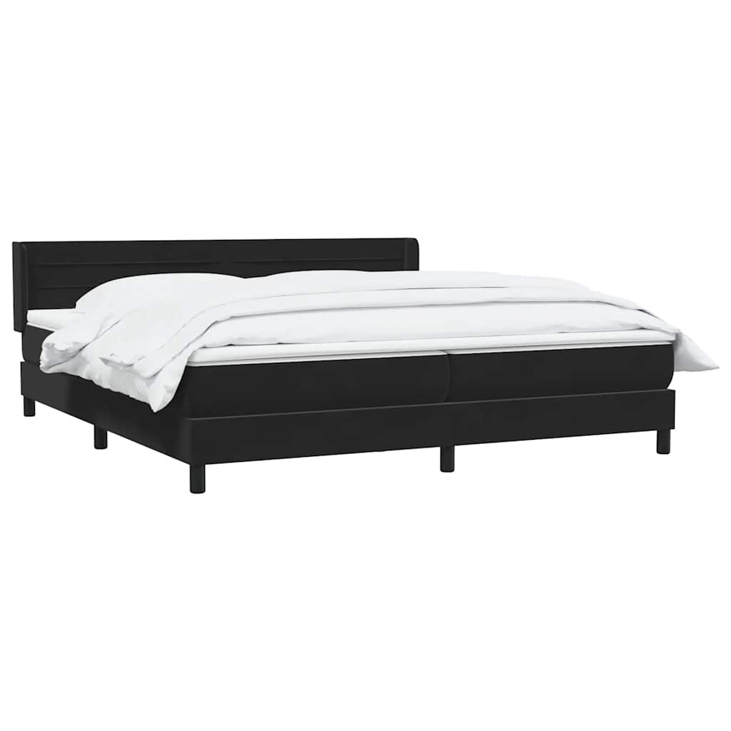 Thumbnail - vidaXL Boxspringbett mit Matratze Schwarz 180x210 cm Samt
