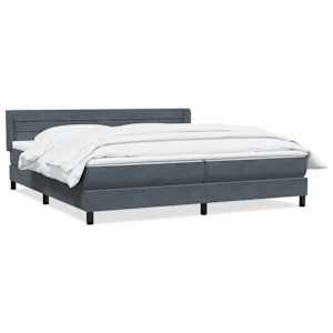 Box spring postel s matrací tmavě šedá 200x210 cm samet - obrázek 2