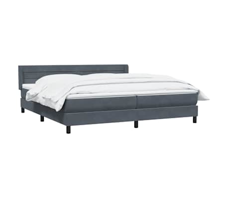 vidaXL Sommier &agrave; lattes de lit et matelas gris fonc&eacute; 200x210cm velours