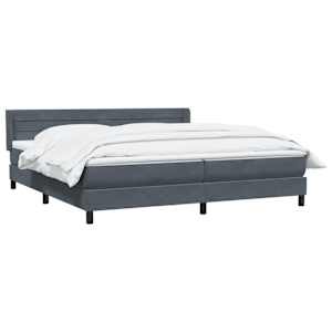 Box spring postel s matrací tmavě šedá 200x210 cm samet - obrázek 3