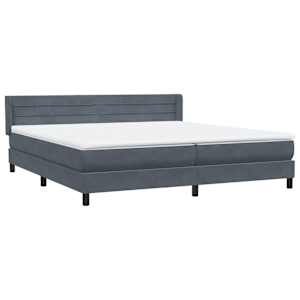 Box spring postel s matrací tmavě šedá 200x210 cm samet - obrázek 4