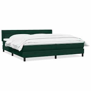 Box spring postel s matrací tmavě zelená 200x210 cm samet - obrázek 2