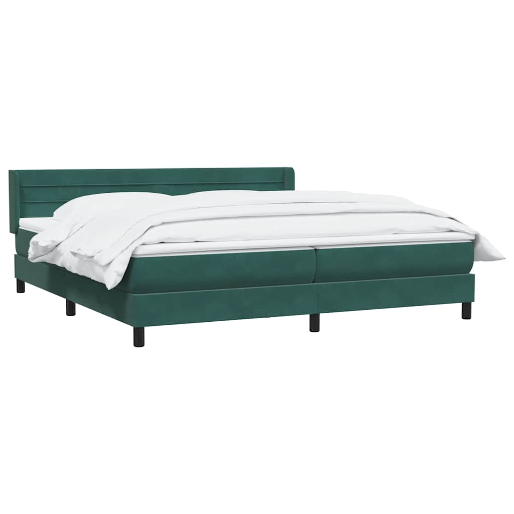 Thumbnail - vidaXL Boxspringbett mit Matratze Dunkelgrün 200x210 cm Samt