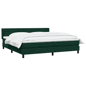 Box spring postel s matrací tmavě zelená 200x210 cm samet - obrázek 3