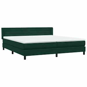 Box spring postel s matrací tmavě zelená 200x210 cm samet - obrázek 4
