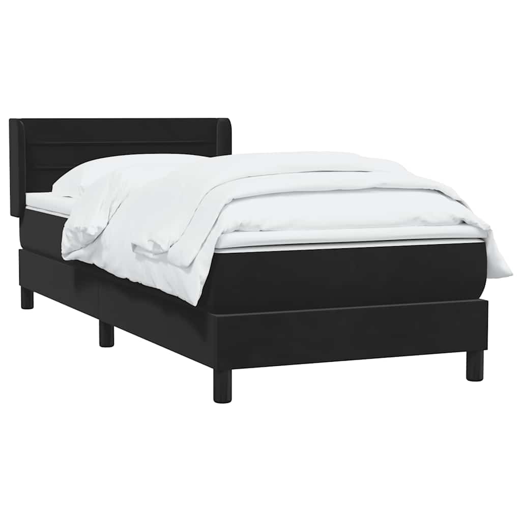 vidaXL Boxspring met matras fluweel zwart 80x220 cm afbeelding
